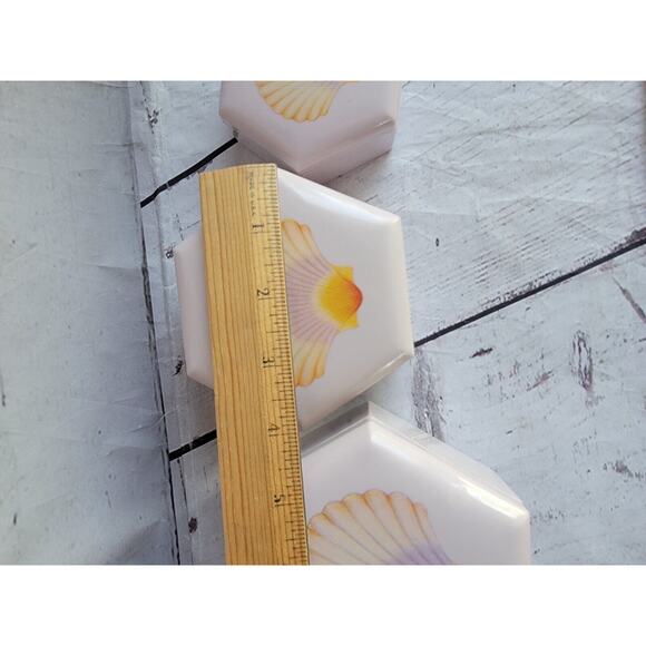 VTG 80s Set of Purple Nesting Jewelry Trinket Boxes Seashell Graphic - Picture 12 of 12